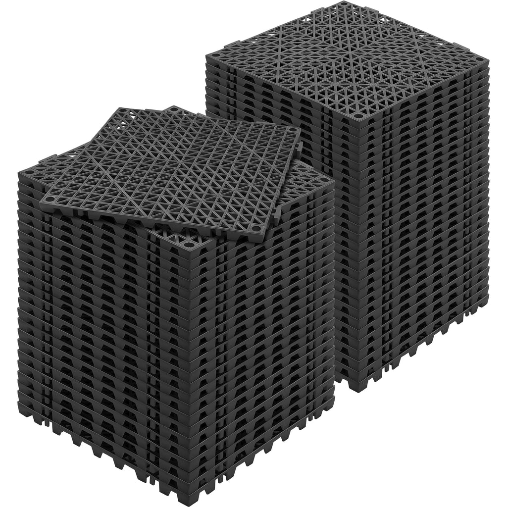 Interlocking Tile 55PCS Drainage Tiles 12x12in Splicing PVC Drainage Non-Slip Floor Tiles  for Restroom/Bathroom/Kitchen