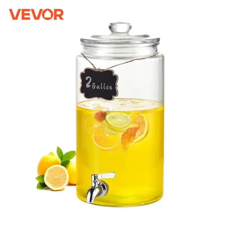Beverage Dispenser 2 Gallon with Stainless Steel Spigot Iced Tea Lemonade Juice Water Dispenser for Restaurants Parties