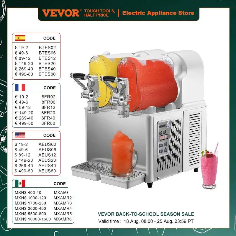 3/6L 1/2 Jar Commercial Slushie Machine Slush Maker Frozen Drink Dispenser Ice-Cool Juice Smoothie Granita Vending Machine