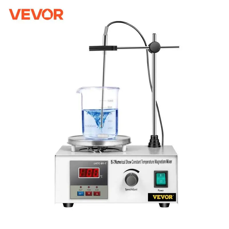 1L Heating Magnetic Stirrer Hot Plate W/ Stir Bar 0-2000R/Min Vortex Mixer Distillation Kit Chemistry Laboratory Equipment