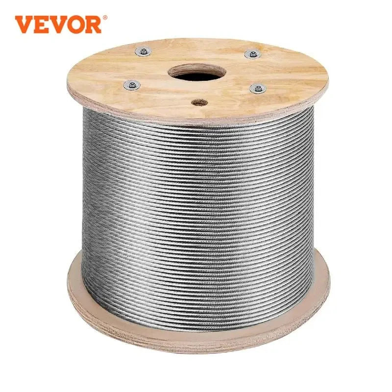 152M / 500Ft Wire Rope 316 Stainless Steel Strong Tension Soft Fishing Lifting Cable 7*7 Clothesline 1.5MM-3.2MM Diameter