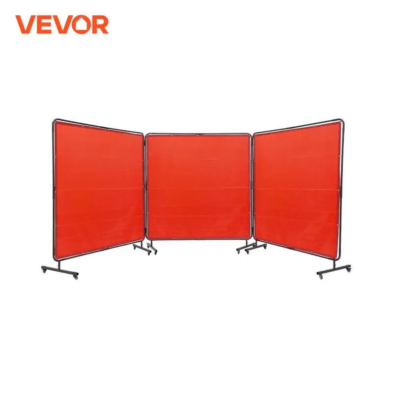 Welding Screen with Frame 6' x 8' Flame-Resistant Vinyl 3 Panel Welding Curtain Screens 12 Swivel Wheels for Workshop