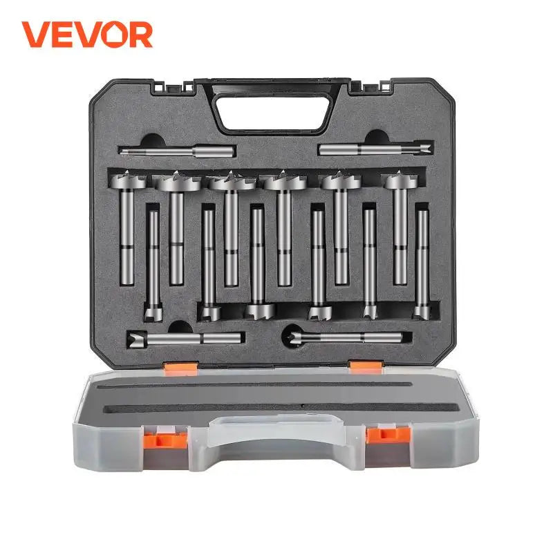 16Pcs Forstner Bit Set 1/4" to 1-5/8" Forstner Drill Bits Set Carbon Steel with Universal Round Shank Forstner Drill