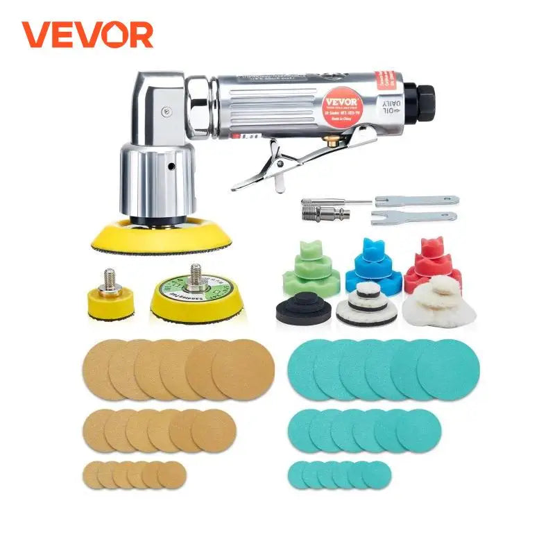 Mini Air Sander Orbital Pneumatic 1"/2"/3" Grinding Machine Set for Car Polishing High Speed Air Powered Polisher Air Tool