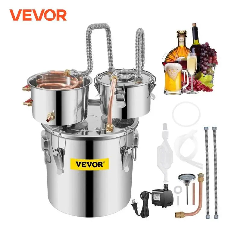 50L Alcohol Water Distiller Bottle DIY Moonshine Equipment Stainless Steel Brewing Machine for Whisky Wine Beer Dispenser