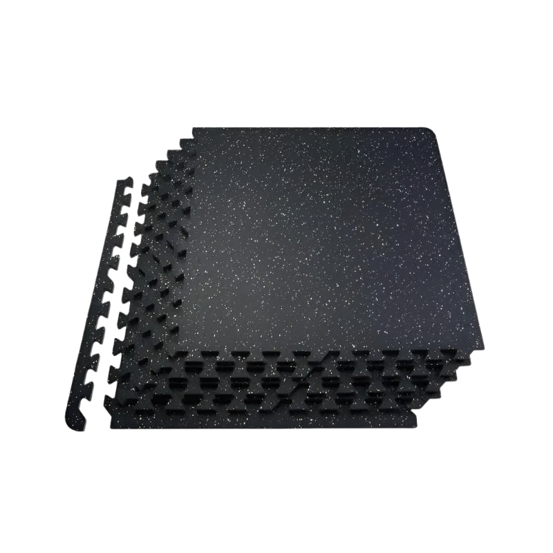 0.56 Inch 25 Tiles Rubber Top with EVA Foam Thick Floor Mats 24/48/100 sq.ft Coverage Interlocking Puzzle for Gym Home