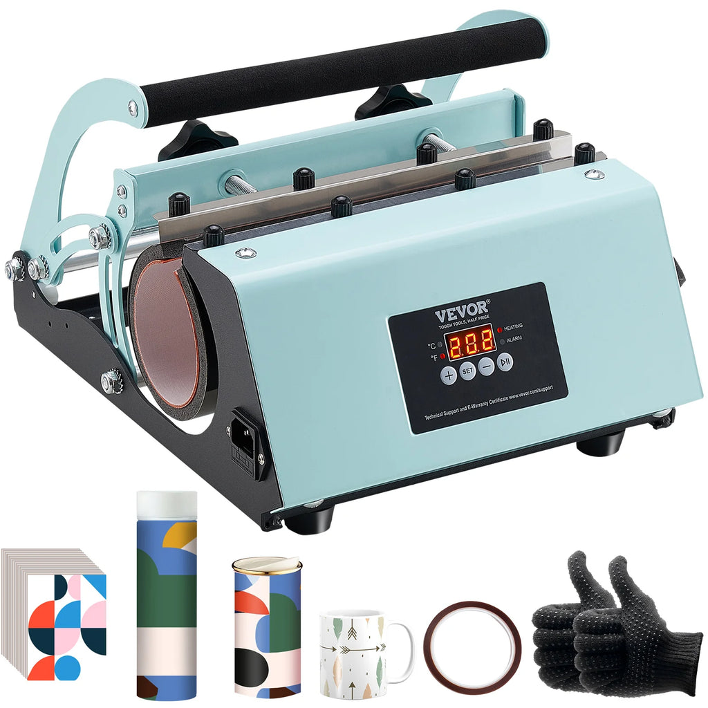 Tumbler Heat Press Machine, 11-30oz Mug Press, Heat Up Fast and Even, Tumbler Press with Sublimation Paper,Tape and Gloves