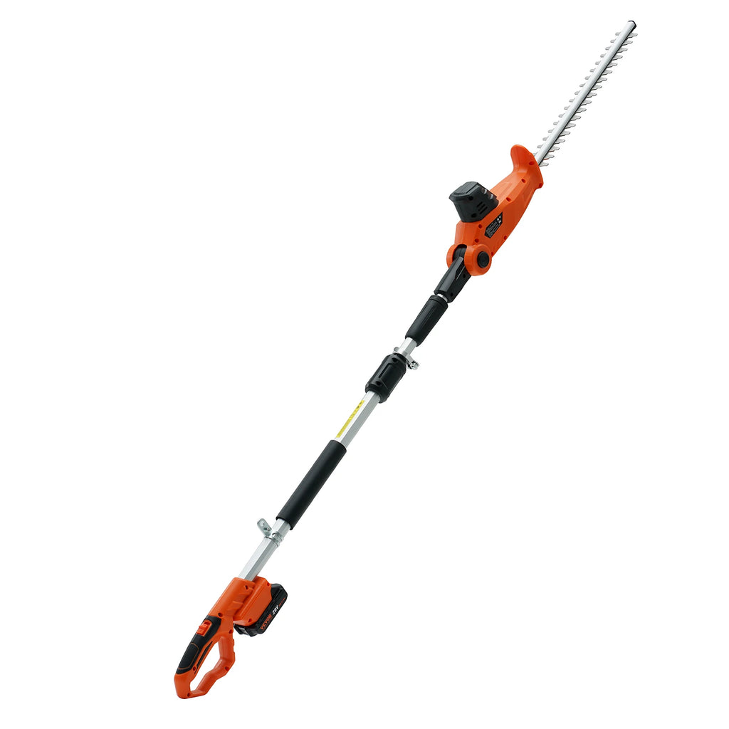 Cordless Hedge Trimmer 18in Hedge Trimmer Kit  W/Double-edged Steel Blade Pole 74"-94" Telescoping Pole for High Branches