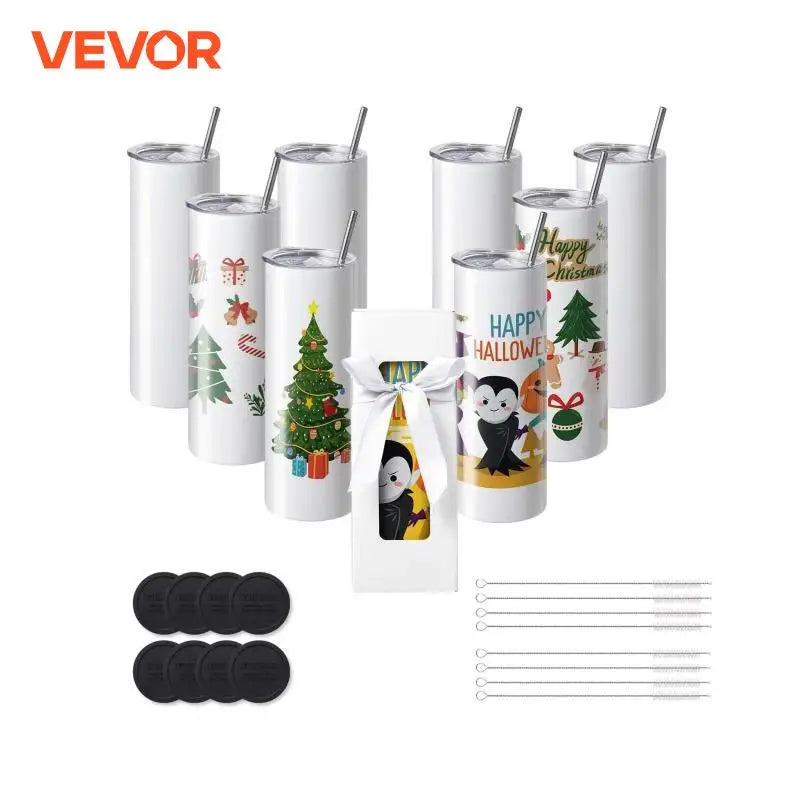 8/12/14/16/24/50PC Straight Sublimation Tumblers Blank Tumbler Bulk Stainless Steel Double Wall Tumbler Cups Heat Transfer