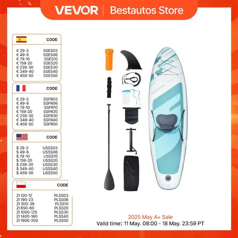 Inflatable Stand Up Paddle Board 10' x 33" x 6" /10.6' x 33" x 6" Wide SUP Paddleboard with Removable Kayak Seat Paddle