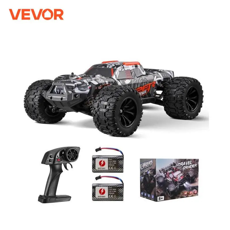 1:14 Brushed 38KM/H 4WD RC Car All Terrain Off-Road Toys with 2 Batteries Monster Drift Racing Truck for Kids Boys Gifts
