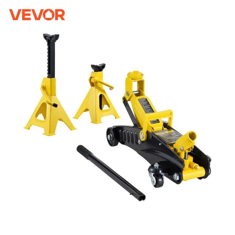 Low Profile Floor Jack 2 Ton Heavy Duty Iron Hydraulic Racing Floor Jack Car Jack with Jack Stands Single Piston Lift Pump