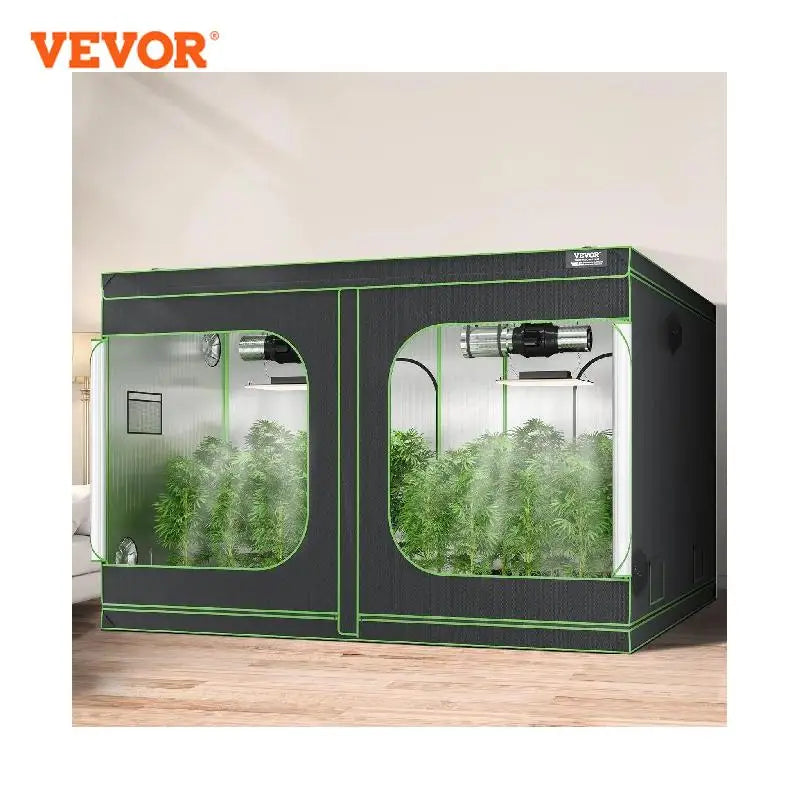 10x10 Grow Tent High Reflective 600D-2000D Mylar Hydroponic Growing Tent with Observation Window Tool Bag for Plants Grow