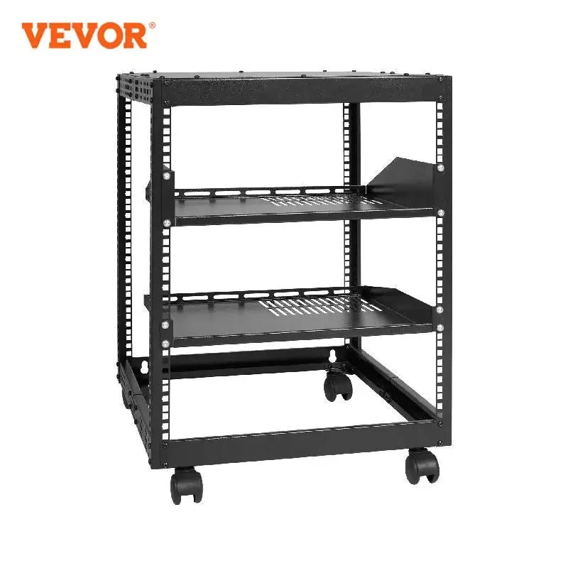 Open Frame Server Rack 12U/15U/ 20U Floor Standing or Wall Mounted with Adjustable Depth for Microdata Center Office Use
