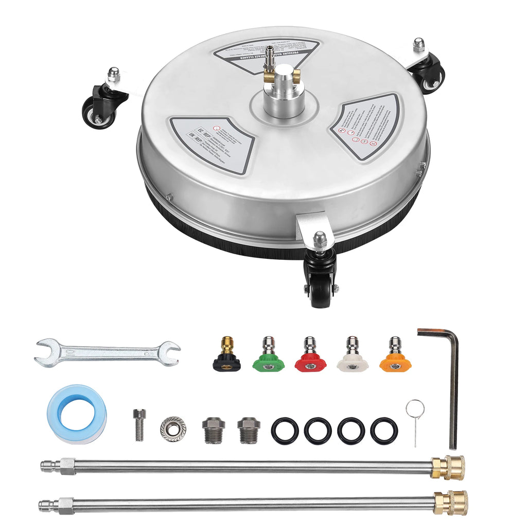 Universal 15inch Pressure Washer Surface Cleaner 4000 Max PSI Quick Connector For Floor Driveway Patio Sidewalk