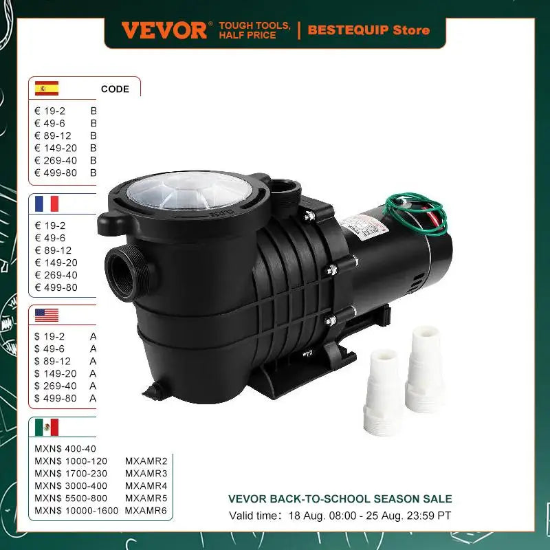 Swimming Pool Pump 110V/220V 5544GPH Powerful Self-priming for In/Above Ground Pool Water Circulation w/ Strainer Basket