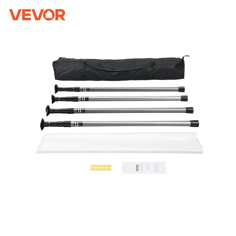 Dust Barrier Poles Dust Barrier System w/ 4 Telescoping Poles Plastic Film Carry Bag for Interior Decoration Paint Project