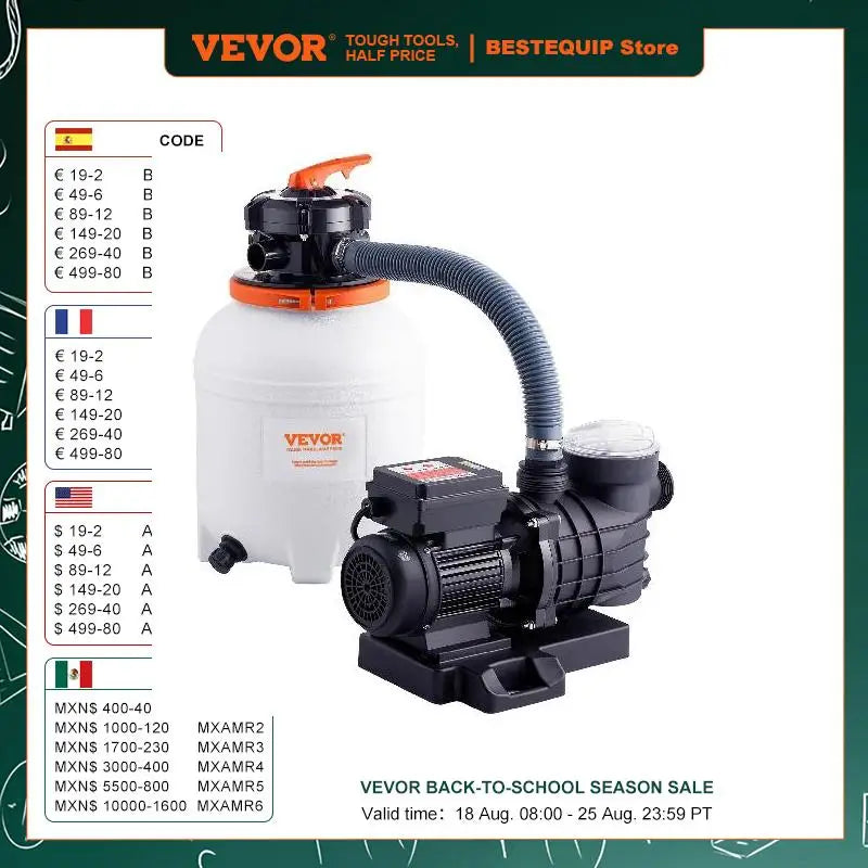 Sand Filter Pump 12/14/16 inch Swimming Pool Pumps System&Filters Combo Set for Domestic and Commercial Above Ground Pools