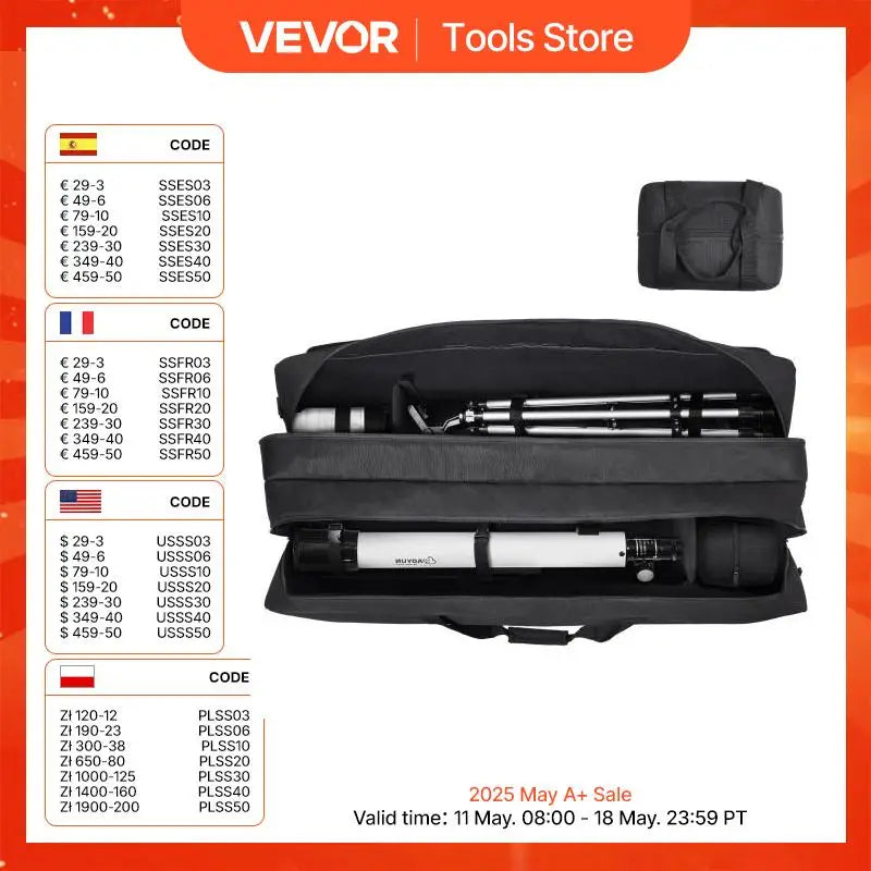 Telescope Case 41" Telescope Large Storage Bag with Fixed Buckles Multi-Pocket and Detachable Divider Shock-Absorbent Case