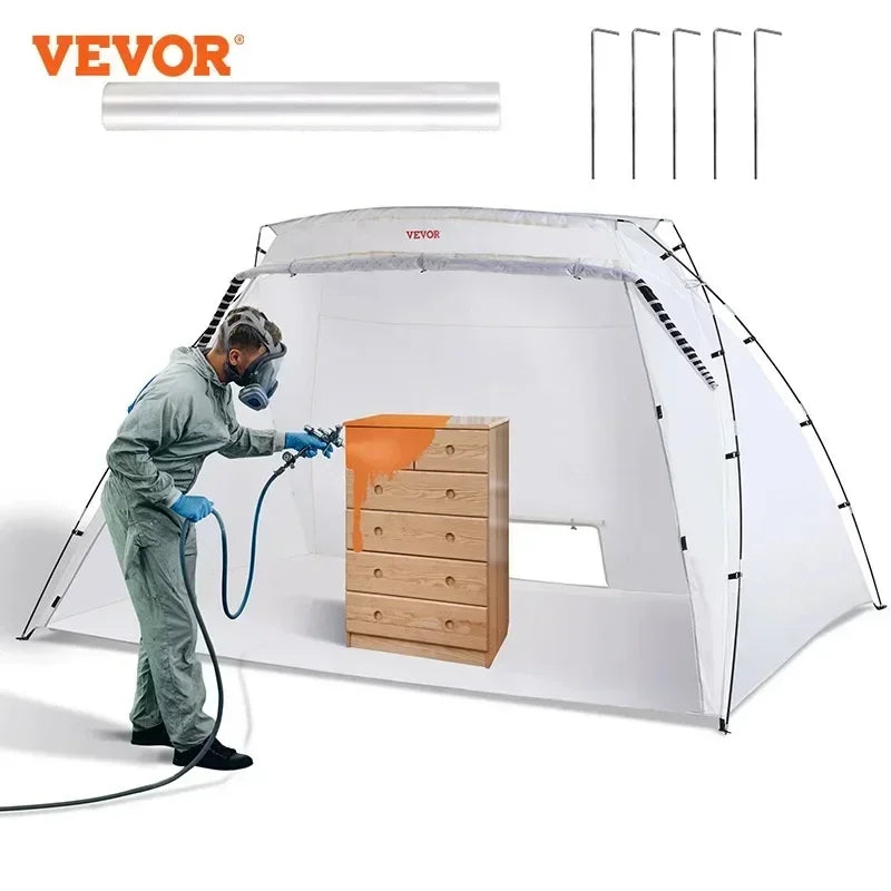 Paint Booth Shelter Portable 7.5x5.2x5.2/10x7x6ft Foldable Spray Painting Tent for Furniture Craft Project DIY Hobby Tool