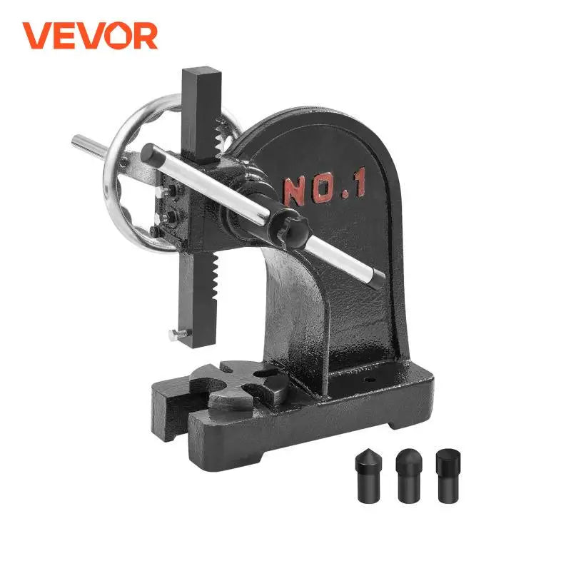 Heavy Duty Arbor Press 1 Ton Ratchet Leverage Arbor Press with Handwheel Manual Desktop Metal Arbor Press for Riveting
