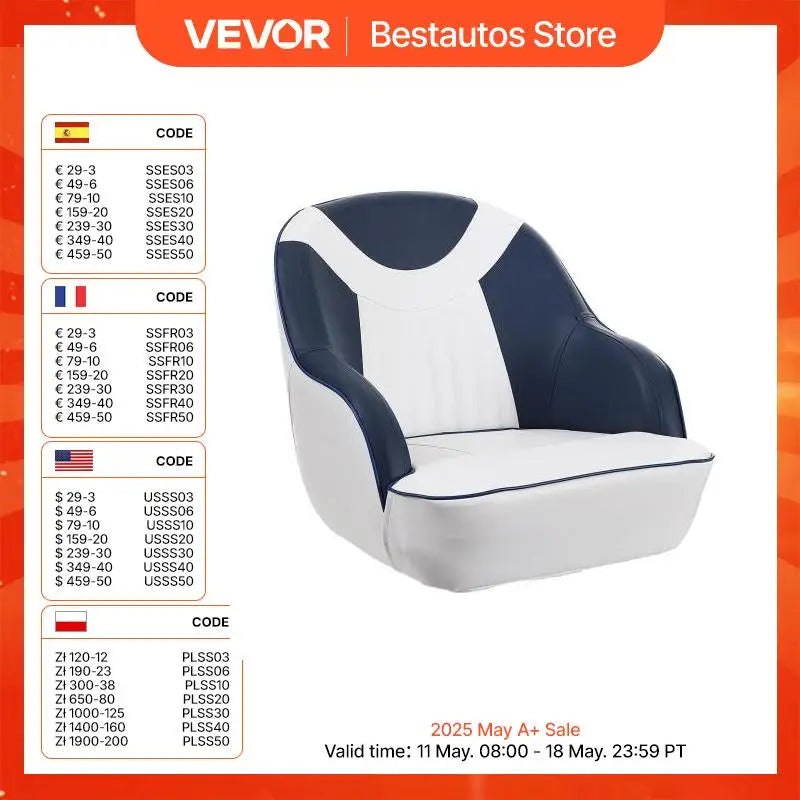 Captain Bucket Seat Pontoon Boat Seat with Thickened Sponge Padding Boat Captain Chair for Fishing Boat Sightseeing Boat
