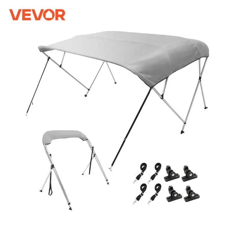 4 Bow Bimini Top Boat Cover, 900D Polyester Canopy with 1" Aluminum Alloy Frame, Waterproof and Sun Shade, Includes