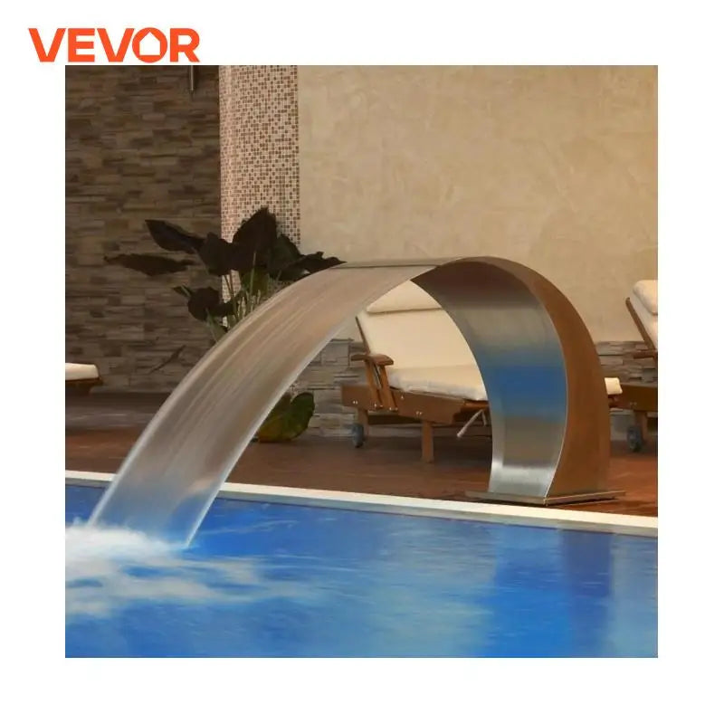 60x30cm/40x20cm Pool Fountain Waterfall Stainless Steel Fountain Pond Garden Swimming Feature Decorative Hardware Faucet