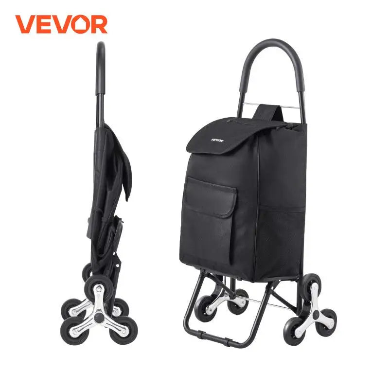 36L 110Lbs Grocery Cart Folding Shopping Cart Hand-pulled Trolley Household Portable Storage Stair Climbing Handcart