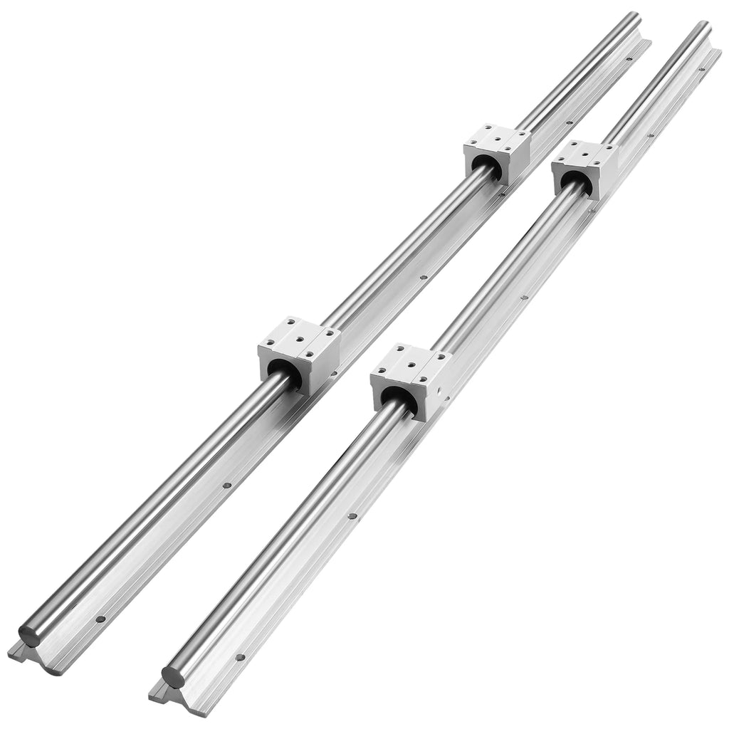 2PCS Linear Guide Rails SBR12 SBR16 SBR20 SBR25 800-2200mm & 4PCS UU Bearing Blocks Smooth Motion for DIY Mills CNC Parts
