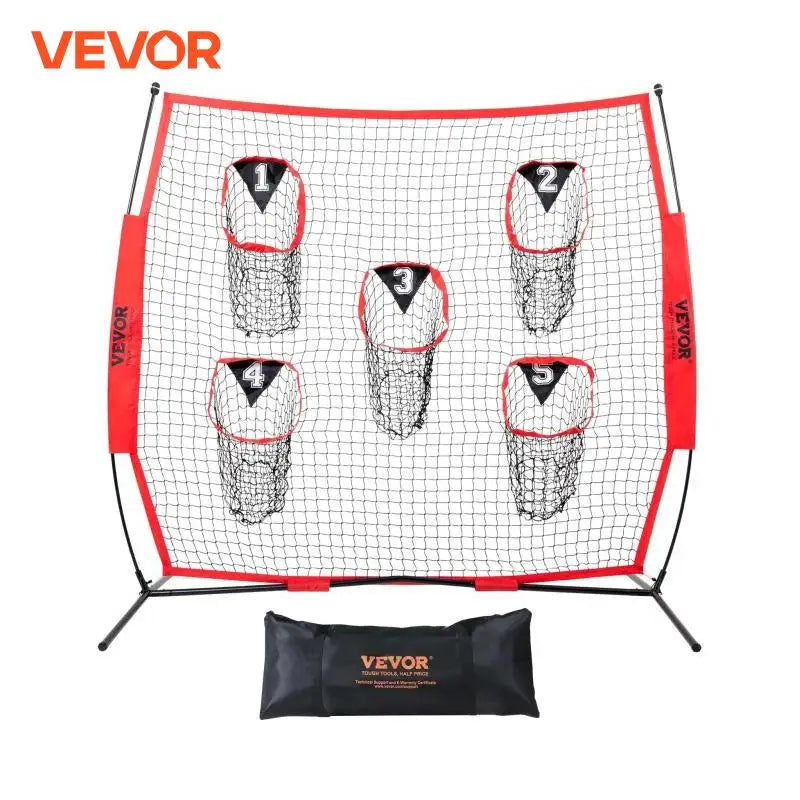 6/7/8FT Football Trainer Throwing Net Throwing Practice Knotless Net for Improving QB Throwing Accuracy W/5 Target Pockets