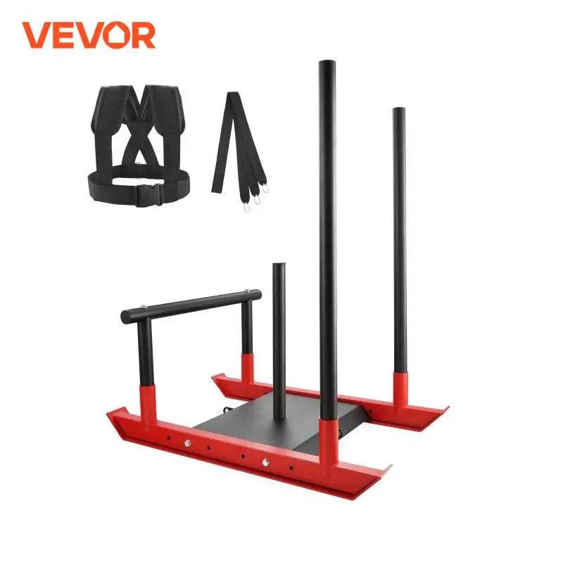 Weight Training Sled Pull Push Power Sled with Handle, Fitness Strength Resistance Training, Steel Workout Equipment