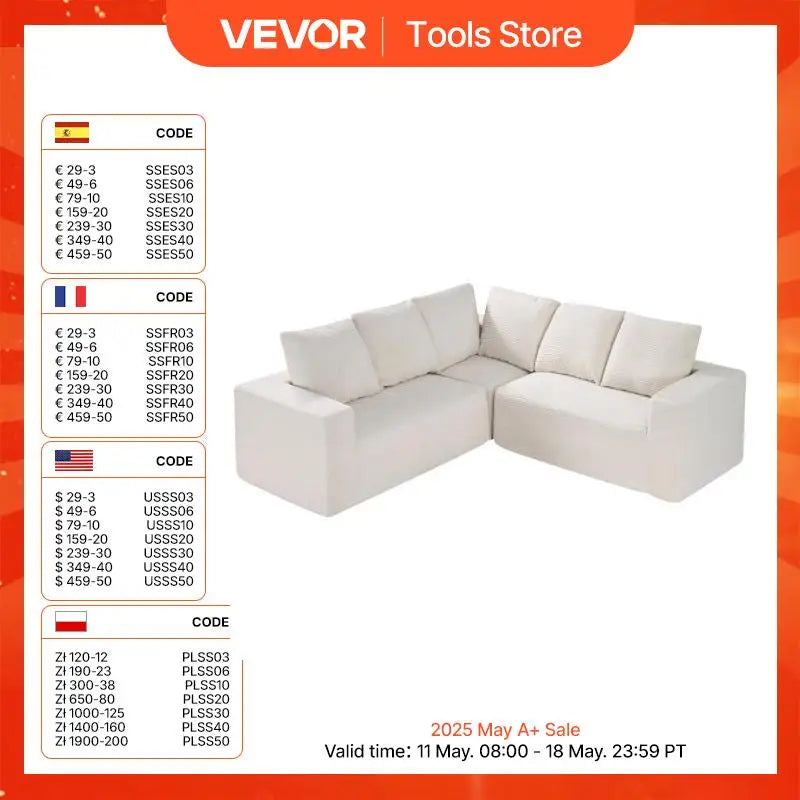 Modular Sectional Sofa L/U Shaped Modular Sofa Deep Seat Upholstered Corduroy Couch with Cushion for Living Room Bedroom