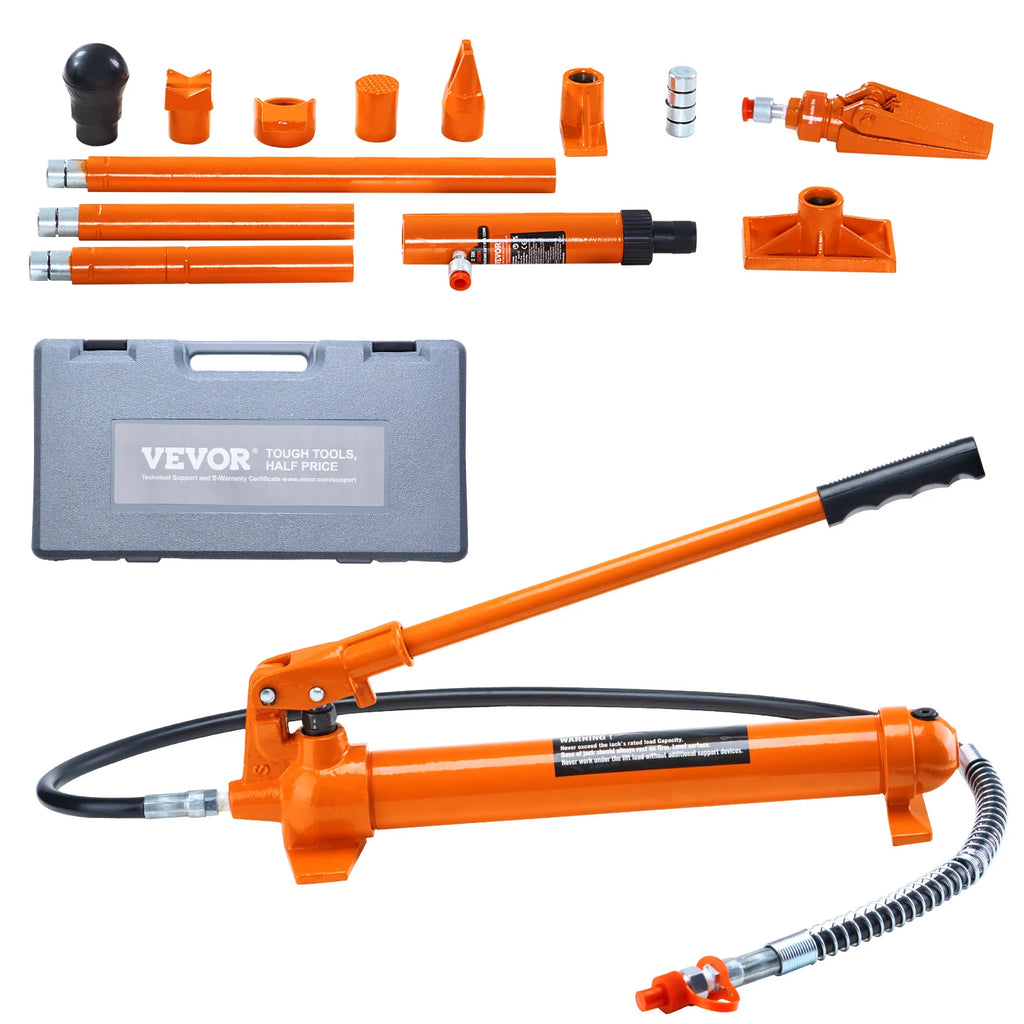 10/12 Ton Porta Power Kit, Hydraulic Jack, Auto Body Frame Repair Kit with Storage Case for Car Repair, Truck, Farm