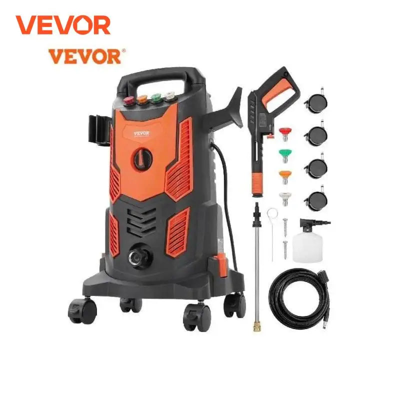 Electric Pressure Washer Power Washer Quick Connect Nozzles Foam Cannon Retractable Handle for Portable to Clean Patios
