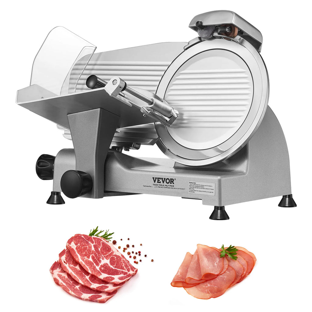 Meat Slicer, 340W Electric Deli Food Slicer with 10" SUS420 Stainless Steel Blade and Built-in Sharpening Stone,0-0.6 inch
