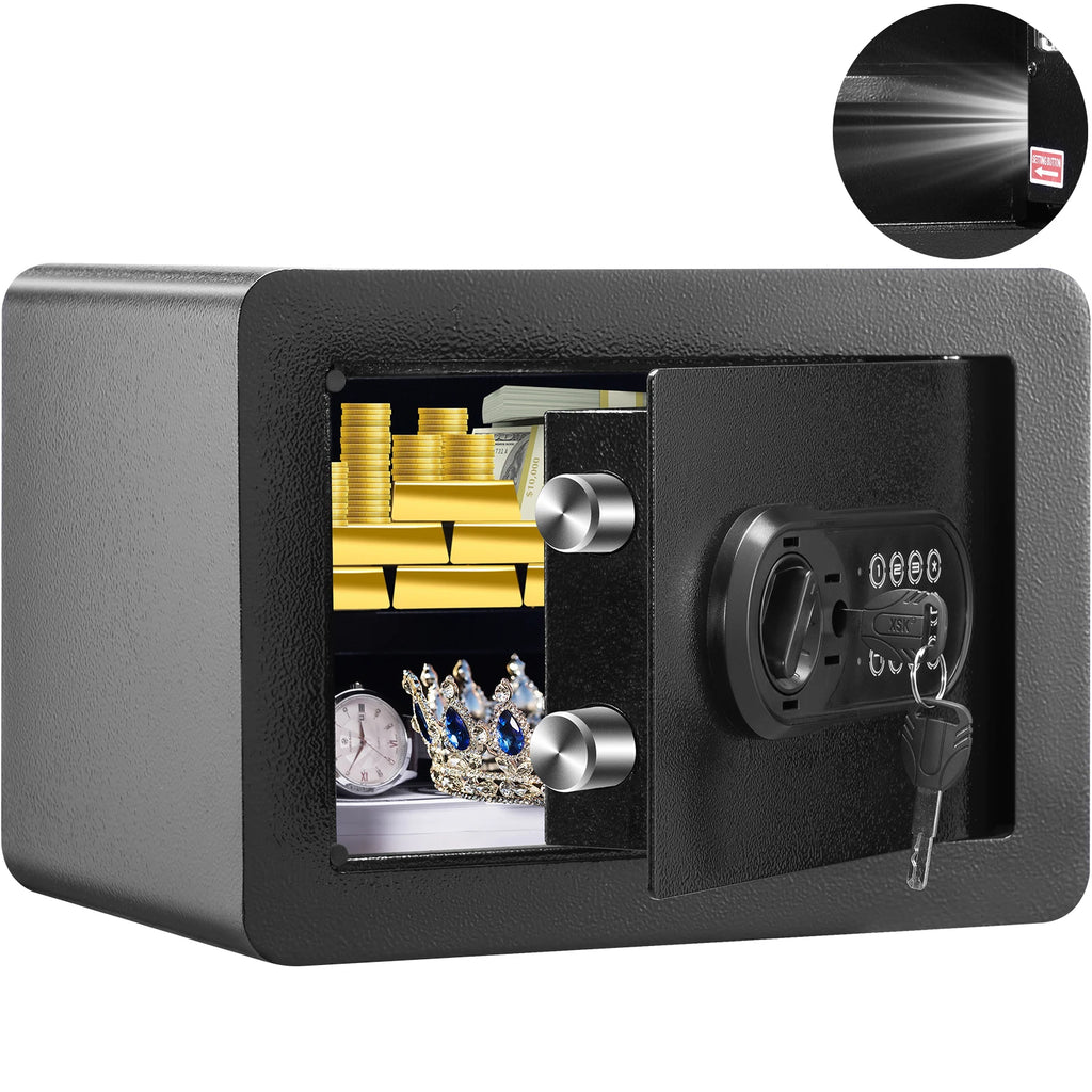 0.5 Cubbic Fit Electronic Safe Deposit Safe Box W/ Digital Access & Override Keys for Store Money Gun Jewelry Document