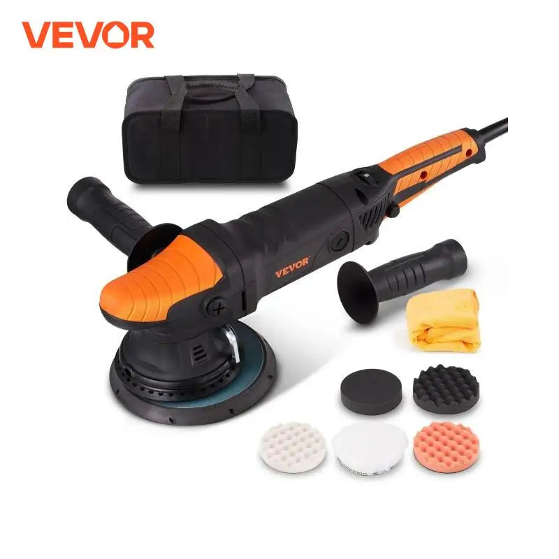 Car Polisher 6 Inch Electric Variable Speed Dual Action Buffer Car Polishing Machine Kit with Detachable Handle Power Tool