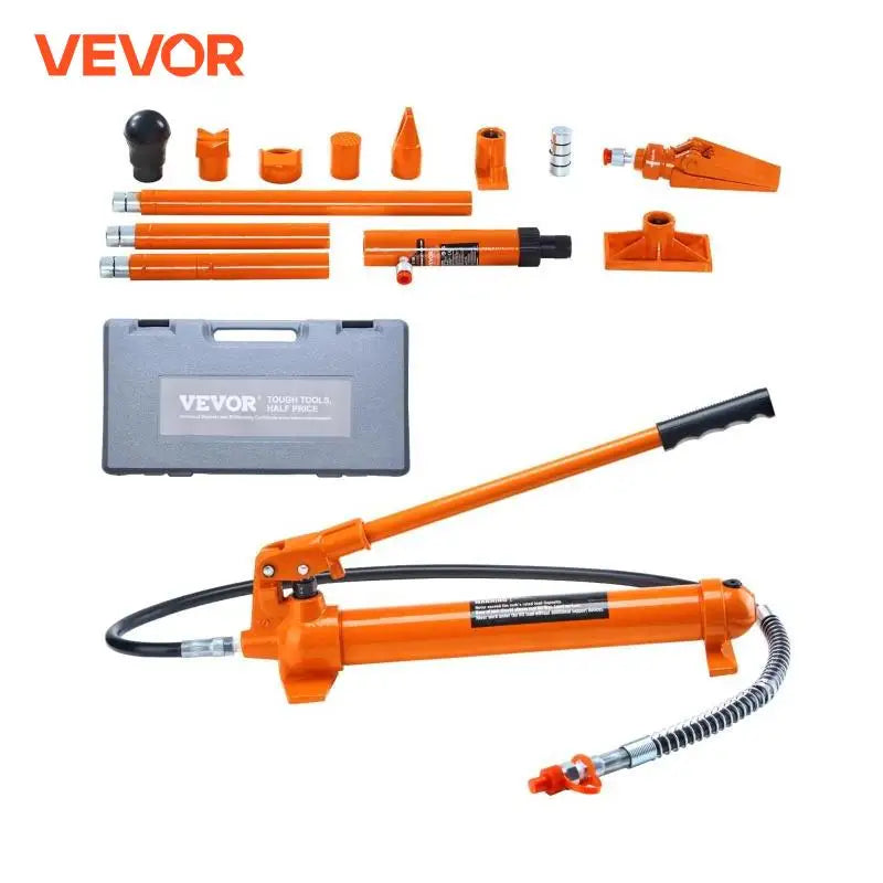 12 Ton Porta Power Kit Portable Hydraulic Jack with Oil Hose Auto Body Frame Repair Kit with Storage Case for Car Repair