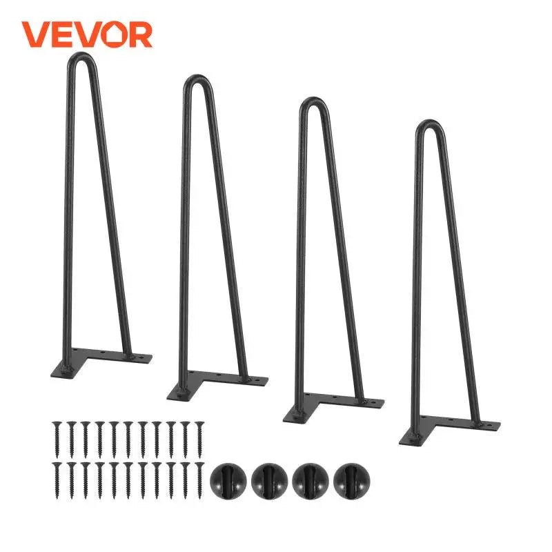 16inch Hairpin Furniture Legs 4PCS Black 500lbs Metal Heavy Duty Sturdy Modern Table Legs For Nightstand Coffee Table Desk