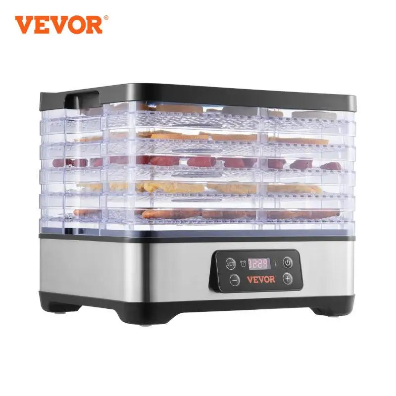 5 Tray Food Dehydrator Machine 300W Stainless Steel Electric Food Dryer w/ Digital Adjustable Timer & Temperature
