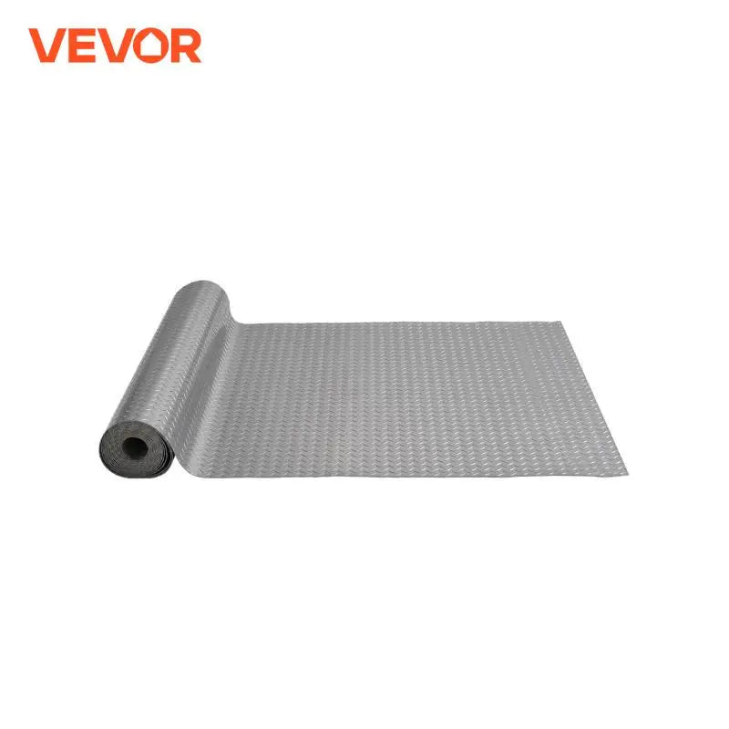 Garage Floor Mat 157.48 x 59.05 inch PVC Garage Flooring Roll Non-slip Diamond Texture 64.58 sq.ft Covering Space Silver