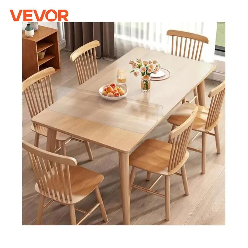 PVC Tablecloth Transparent Table Cloth 1.5mm Waterproof Kitchen Oil-Proof Table Mat Plastic Soft Glass Protector Cover