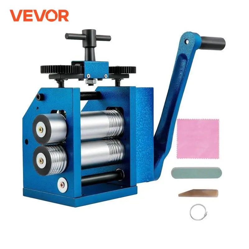 4.4Inch Sheet Manual Combination Jewelry Rolling Mill Square Semicircle Jewelry Press for Gold & Silver Nuggets Pressing