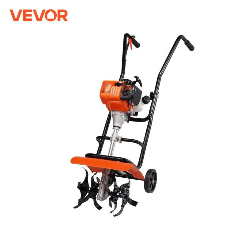 Tiller Cultivator 31CC 4-Stroke Garden Cultivator 4 Steel Adjustable Front Tines for Lawn Garden and Field Cultivation
