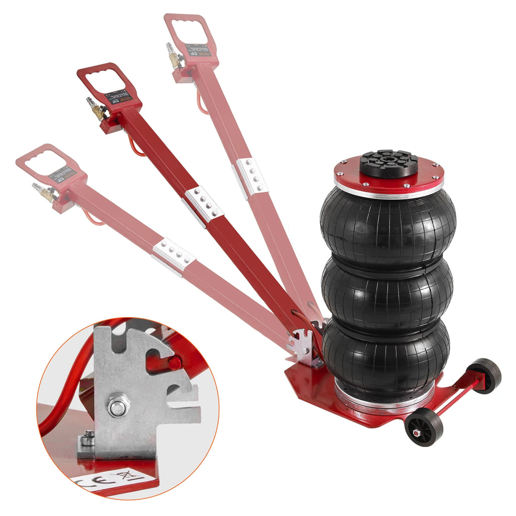 Air Jack,3Ton Triple Bag Air Jack,Airbag Jack w/Six Steel Pipes,3-5s Fast Lifting Pneumatic Jack, w/Adjustable Long Handle