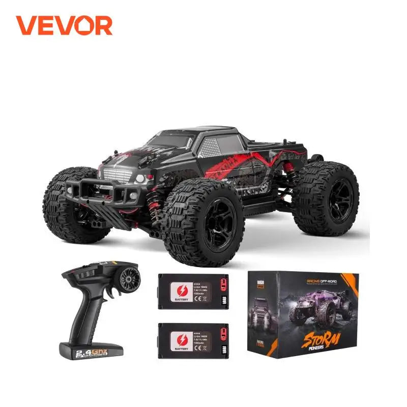1:10 38KM/H 4WD RC Car All Terrain Off-Road with 2 Batteries Drift Monster Truck Children Toys for Kids Christmas Gifts