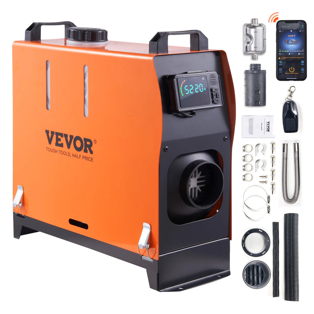 5KW Diesel Air Heater, Bluetooth App Control All-on-one Diesel Heater with Remote Control and LCD, Portable Parking Heater