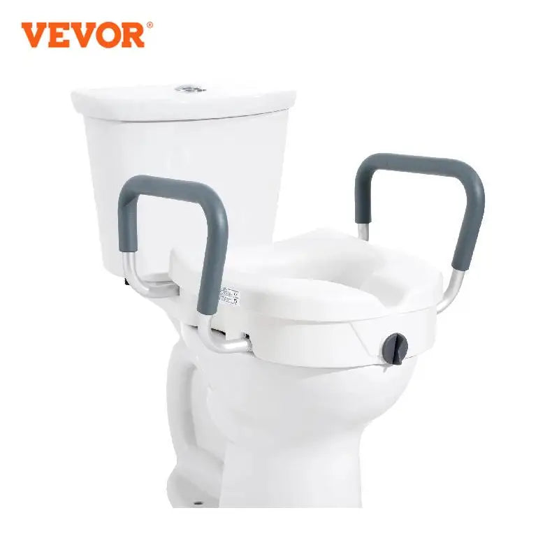 Raised Toilet Seat 5" Height Raised 350 lbs Weight Capacity for Round and Elongated Toilet Twist Lock Installation Elderly