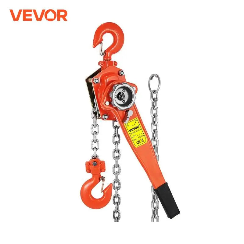 3T / 1.5T Manual Ratcheting Lever Chain Hoist 1.5M 3M 6M Portable Hand Block Lifting Come Along Puller Pulley Hook Mount